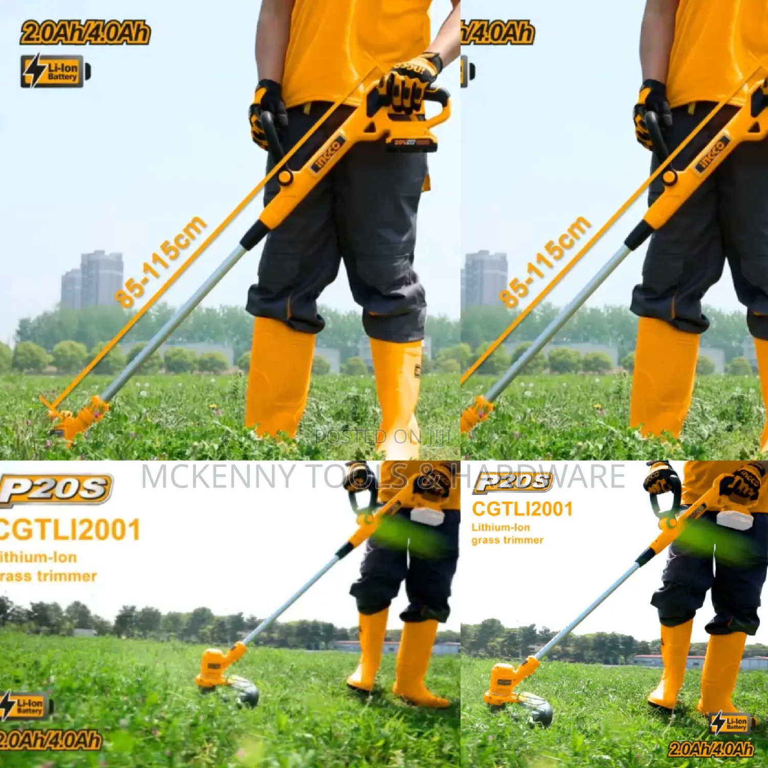 INGCO Grass Trimmer Cordless 20V Lithium Lawn Edge Brush