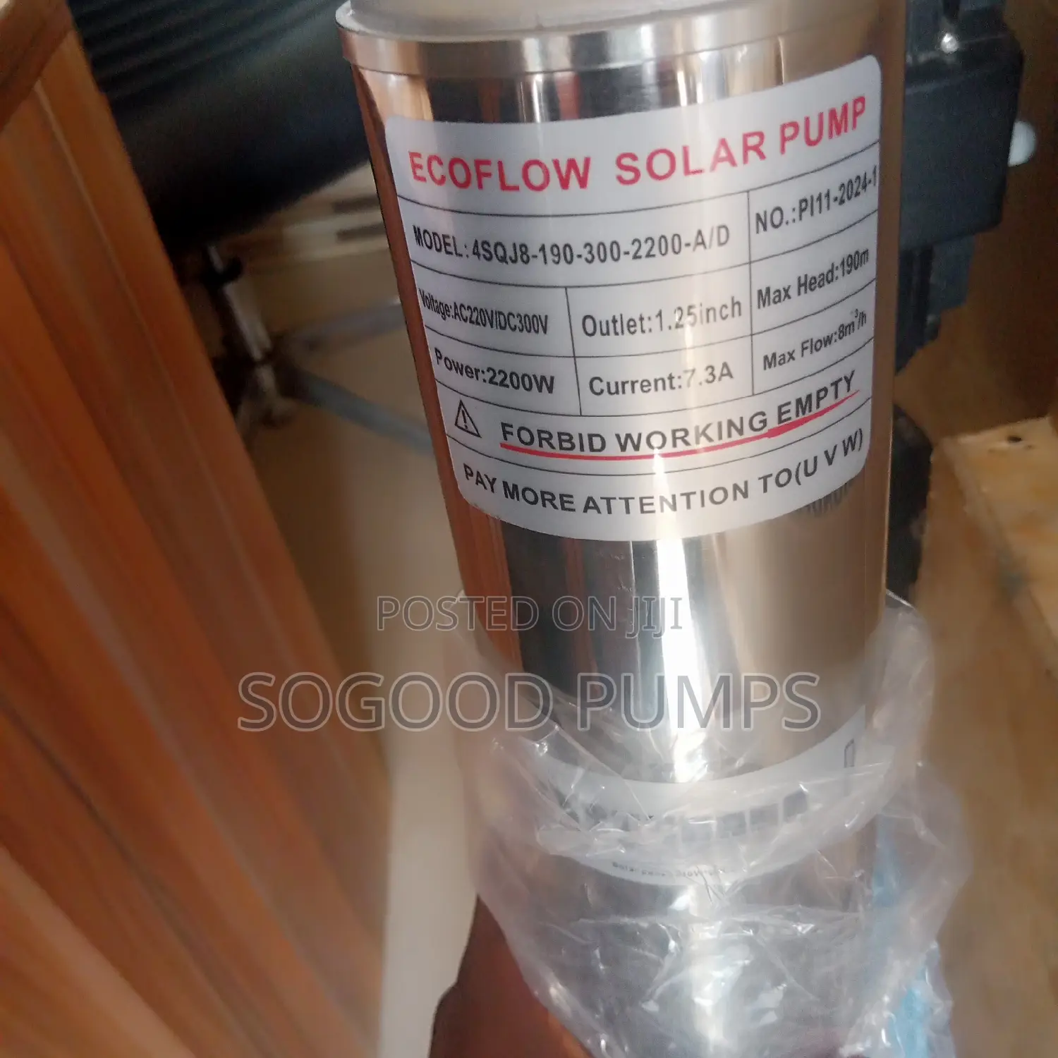 Ecoflow Solar Submersible Pump Type 2200watts 190m