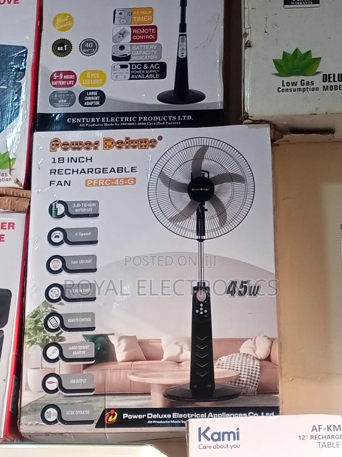 Top Quality Power Deluxe 18" Rechargeable Fan With Remote
