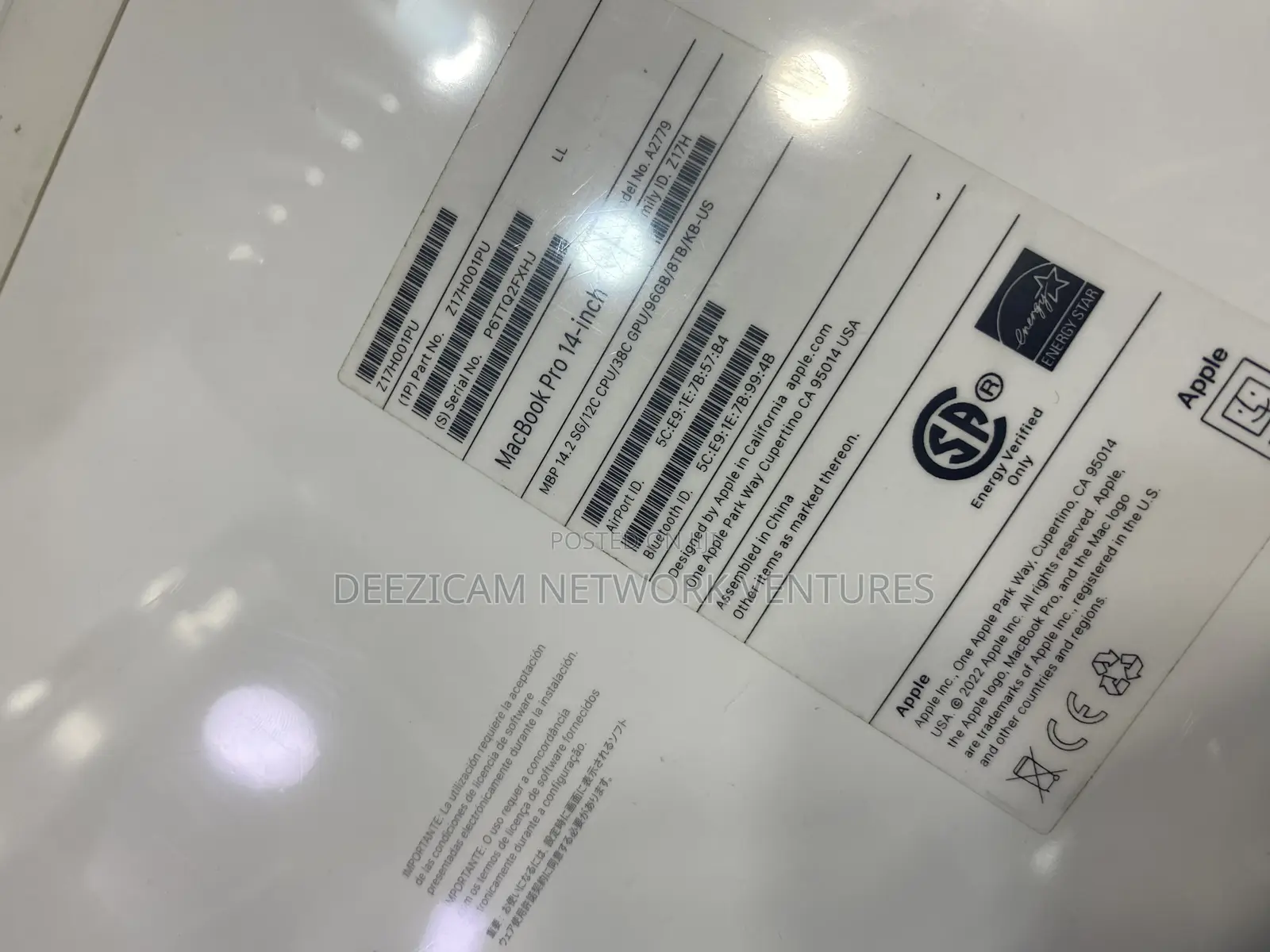 New Laptop Apple MacBook Pro 2023 M2 Max 14-Inch 96GB Apple M2 SSD 4T