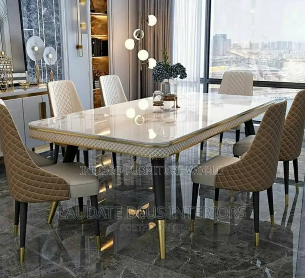 6seater Imported Turkish Marble Dining Table