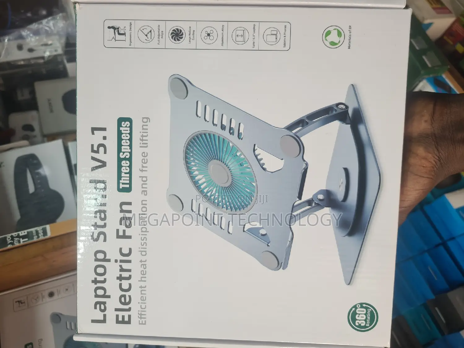 Laptop Stand With Electric Cooling Fan