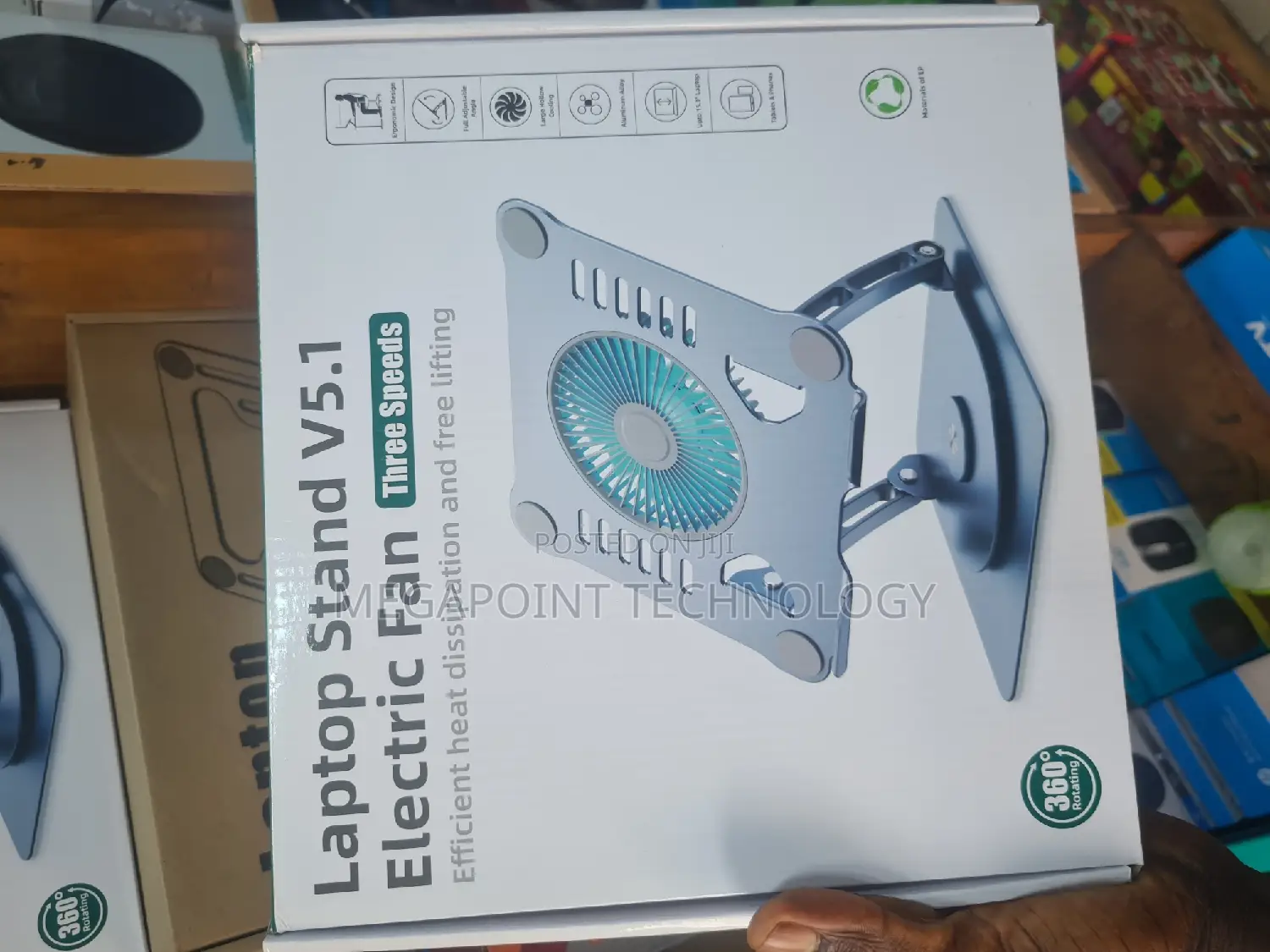 Laptop Stand With Electric Cooling Fan