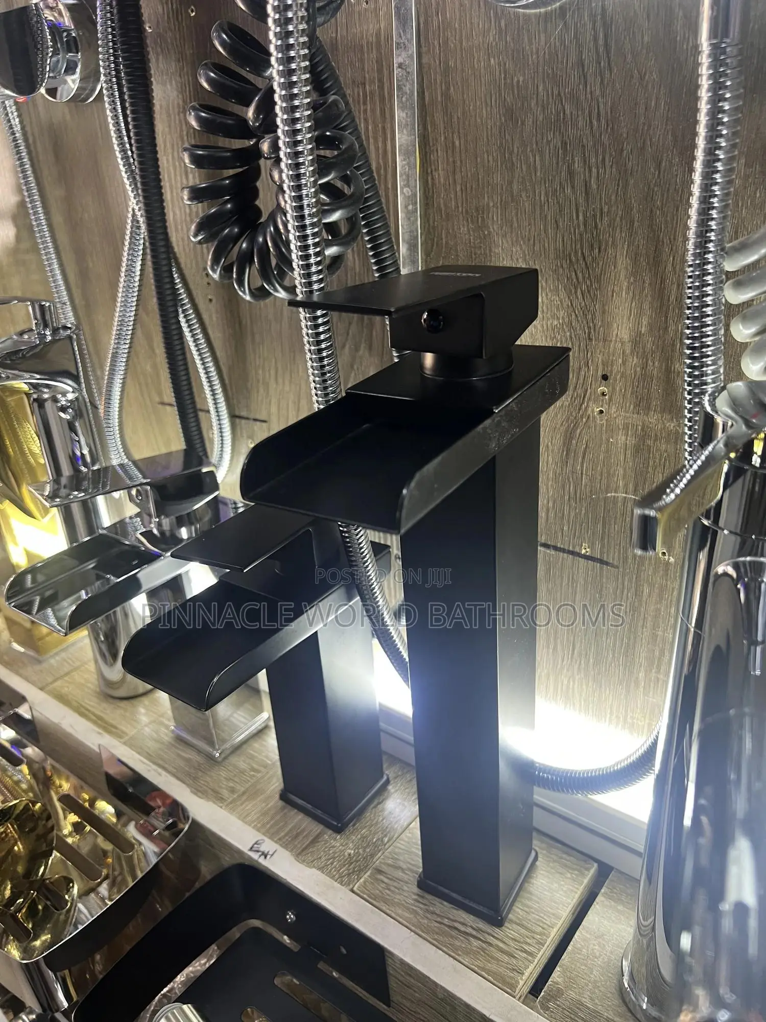 Black Water Fall Long Basin Mixer Tap