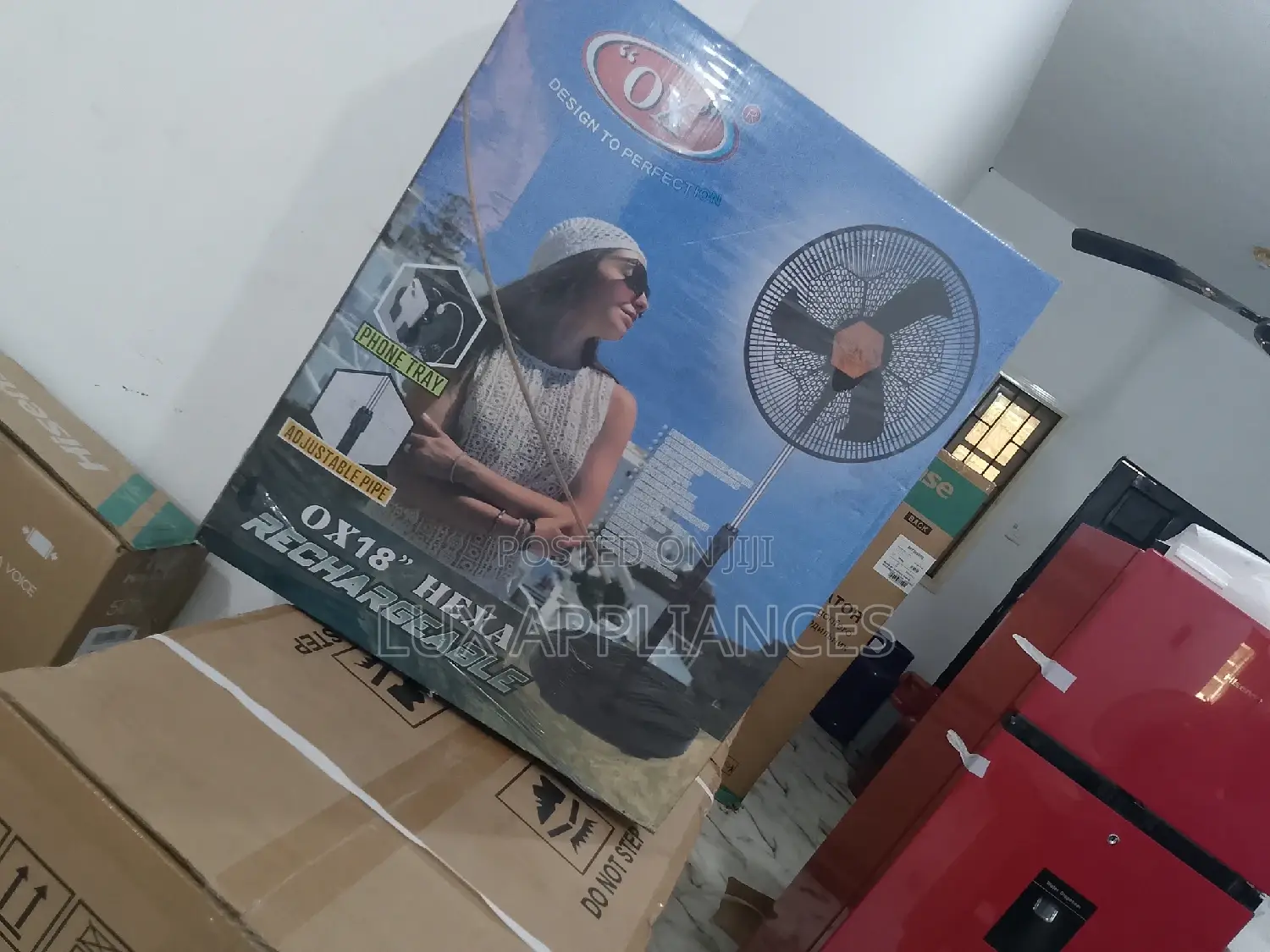 Digital LED Control Ox Standing Rechargeable Fan