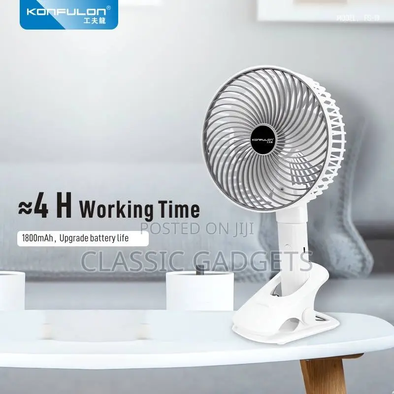 Konfulon Fs-19 Multifunctional Clip on /Hand and Desktop Fan
