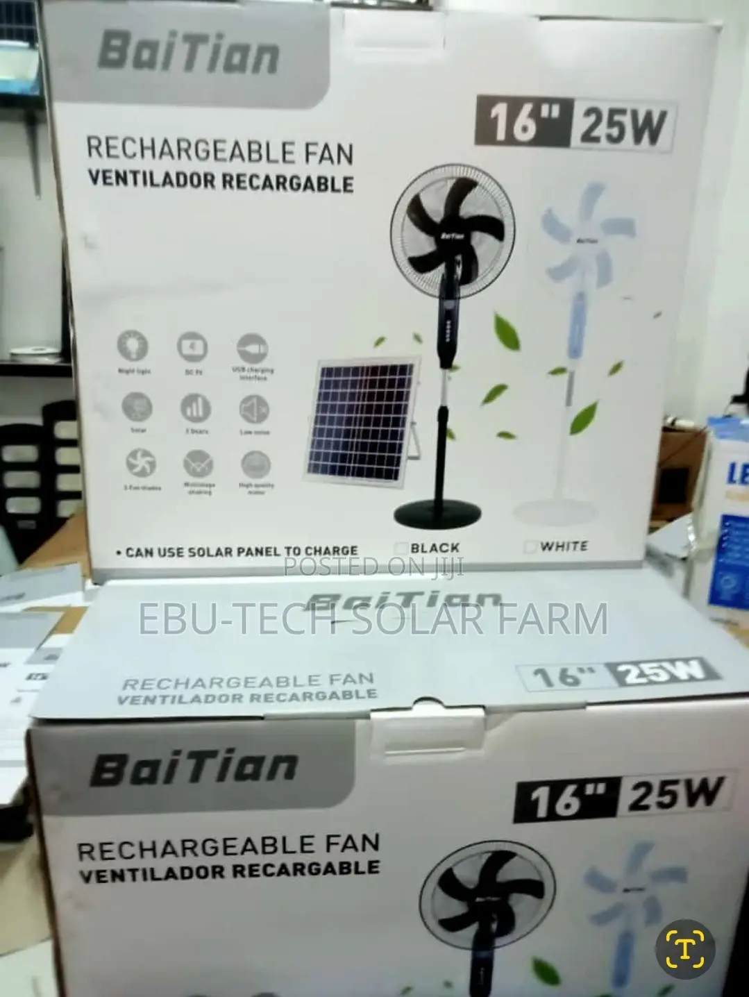 Solar Rechargeable Fan 16inches