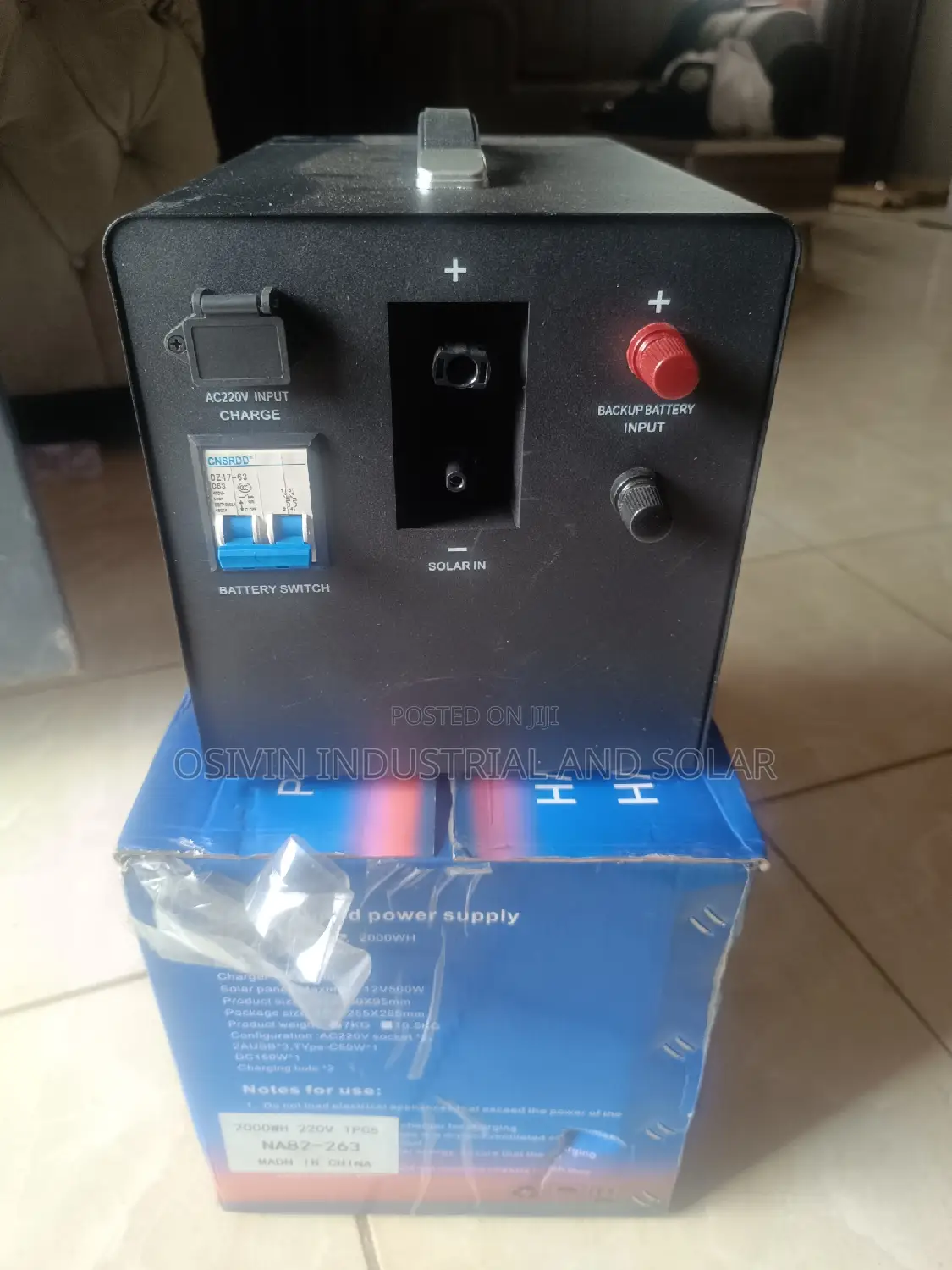 2000w Jordy Ele Standing Power Station or Solar Generator