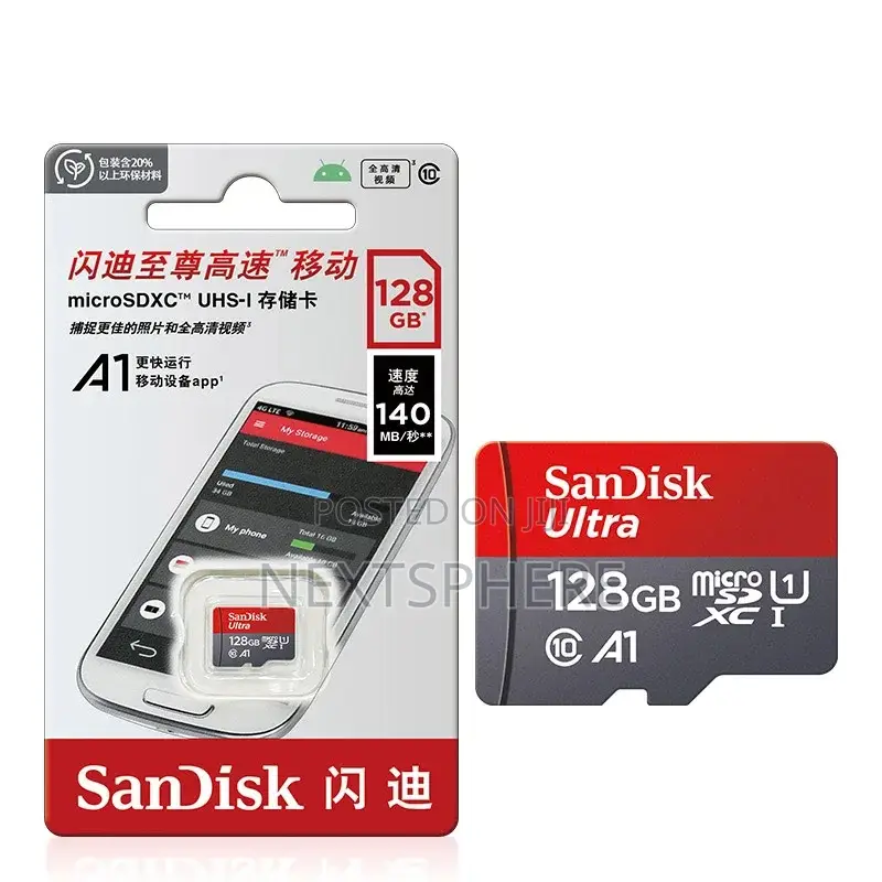 Sandisk Memory Card With Adapter -128gb Micro SD Card
