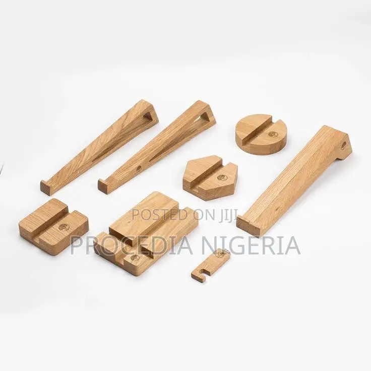 Unique Laptop Stand - Phone Holder - 100% Oak Wood