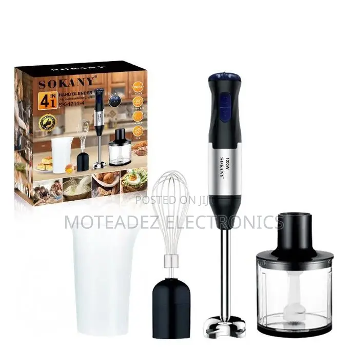 Sokany 600w 4in1 Electric Hand Blender, Mixer, Chopper,Whisk