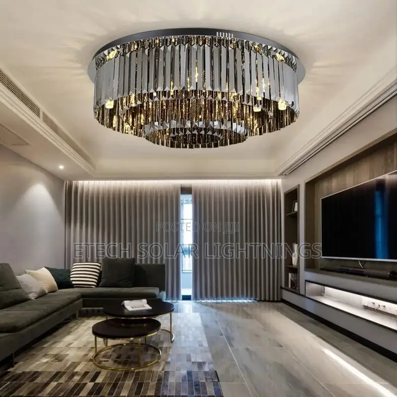 Modern Living Room Open Bedroom Flush Chrystal Chandelier