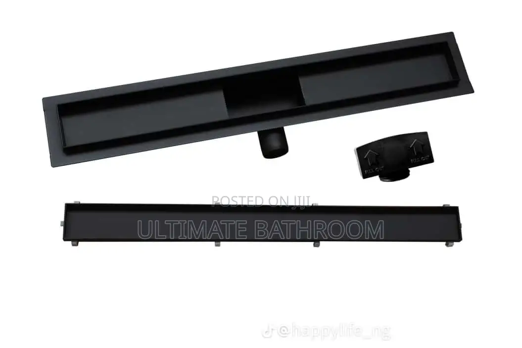 Black Tiles Insert Floor Drain Side Discharge