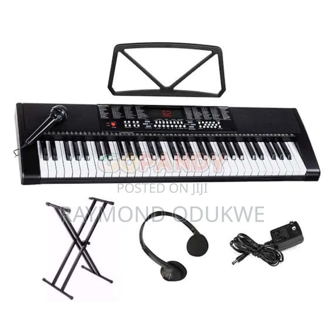 Quality Piano Keyboard With Adapter, Stand and Earphone