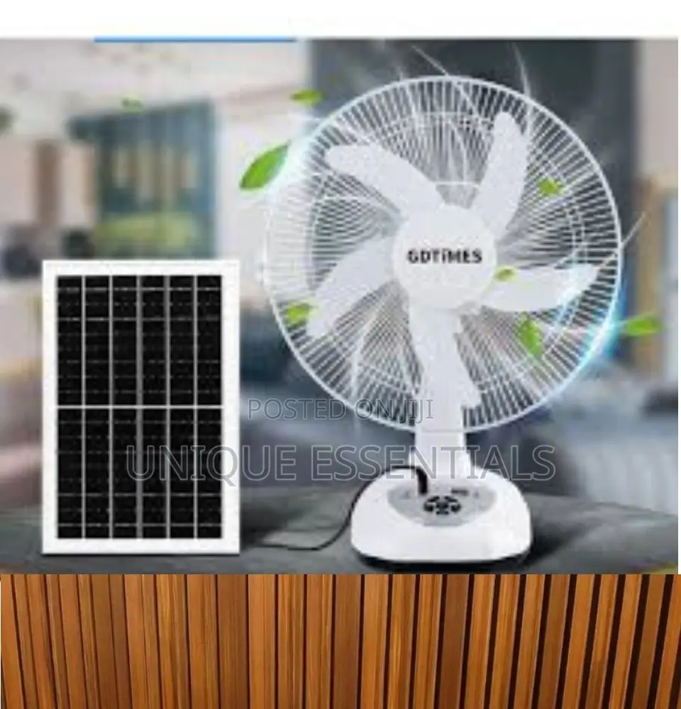 12" Rechargeable Fan With Dc Bulbs+ Solar Panel+Usb Output