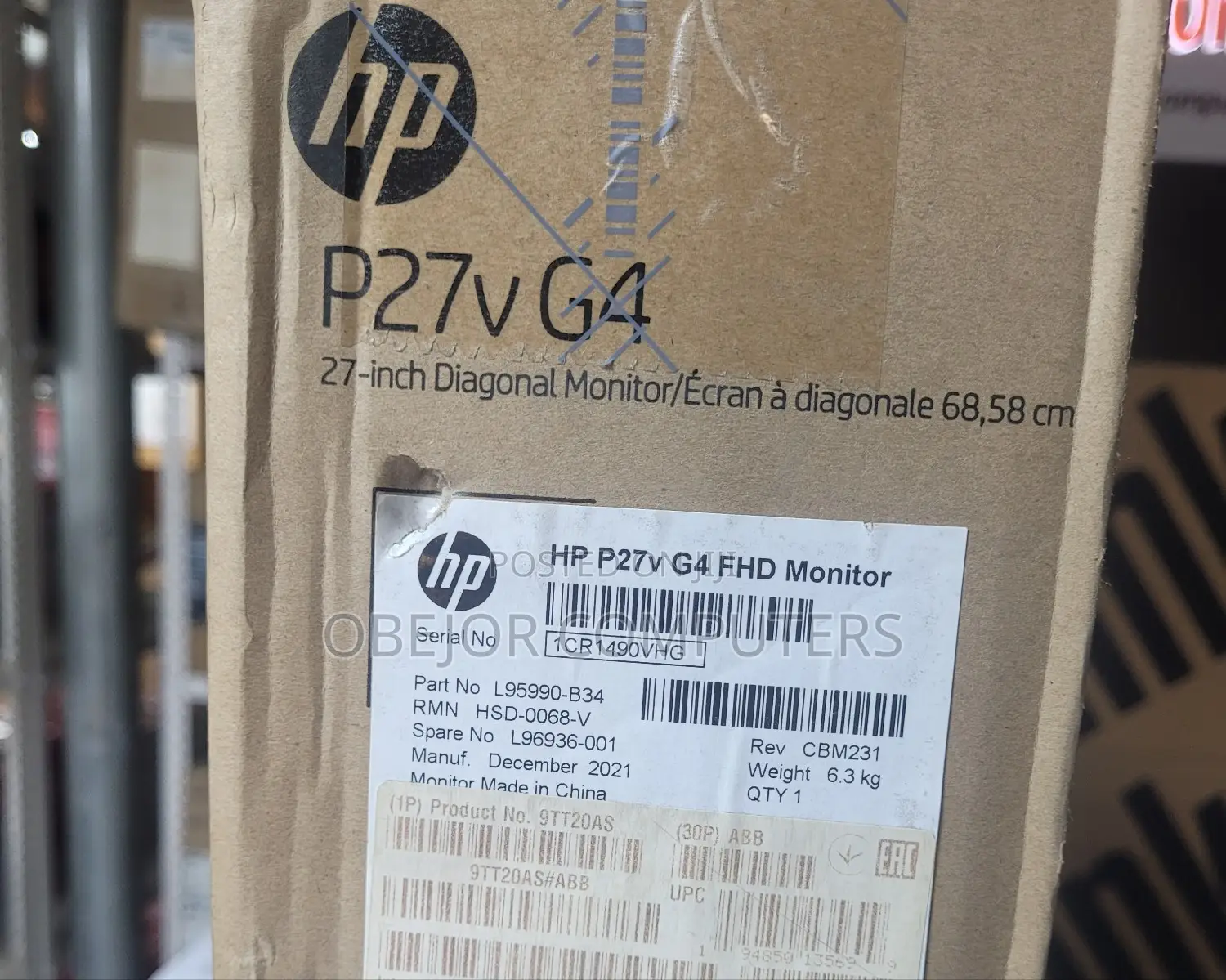 Hp P27v G4 FHD Monitor 27 Inches