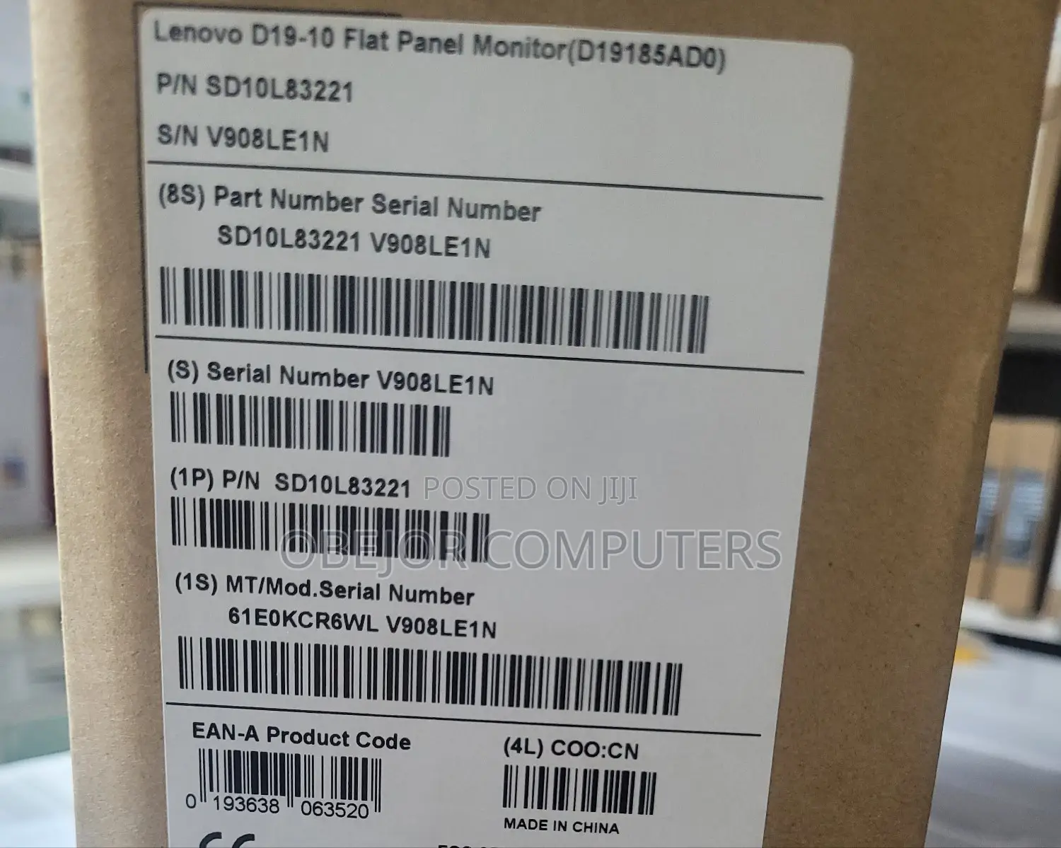 Lenovo D19-10 Flat Panel Monitor 19 Inches (D19185ad0)