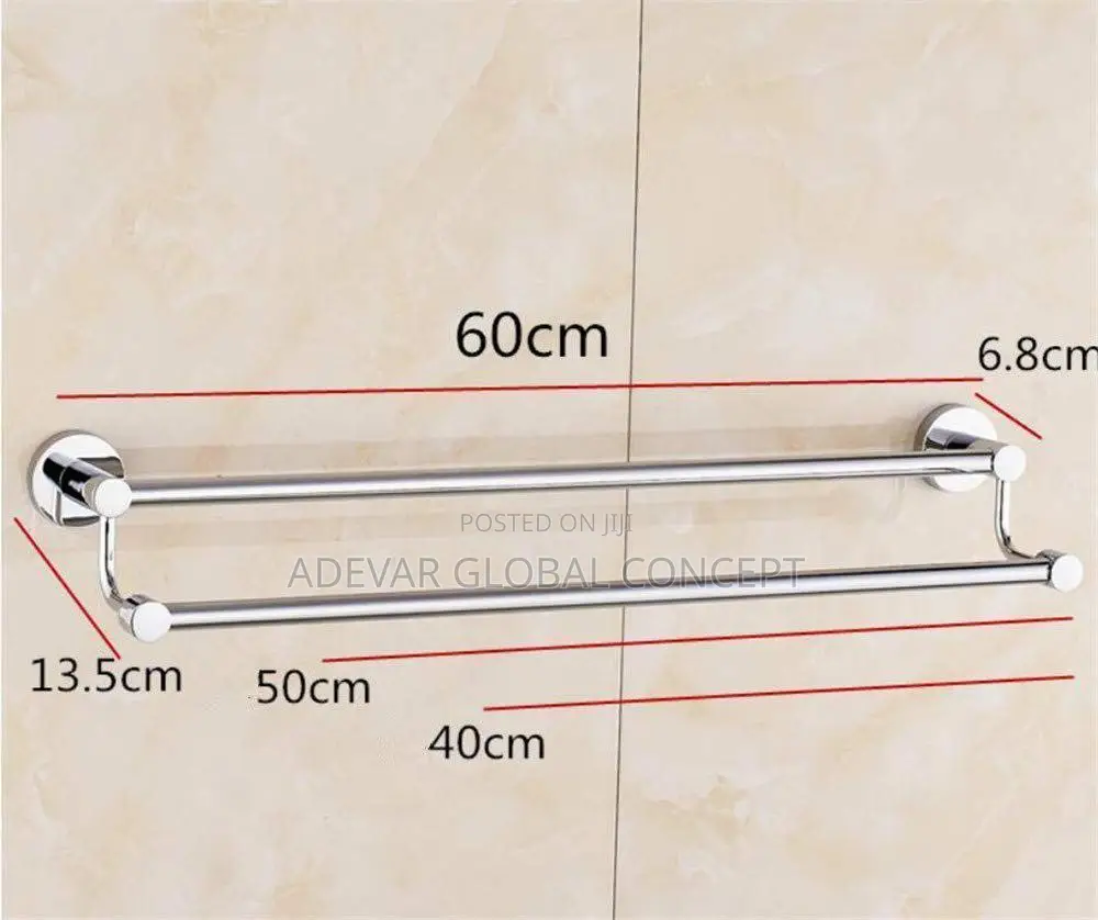 Quality Aluminum Towel Hanger Double Rails 60cm,70cm 90cm