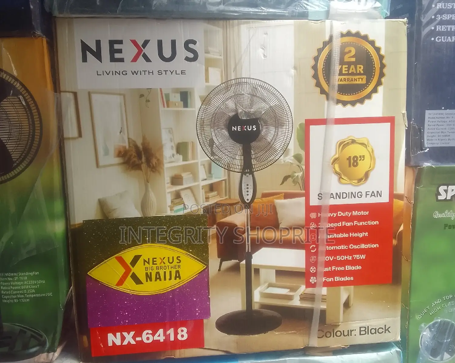 Nexus 18′′ Standing Fan Black Colour | NX-6418