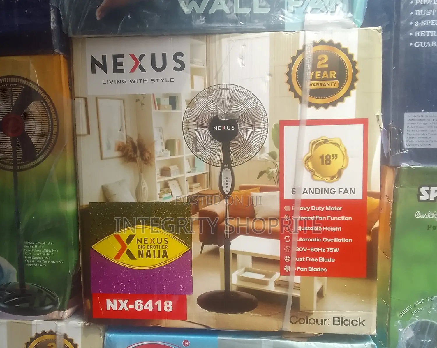 Nexus 18′′ Standing Fan Black Colour | NX-6418