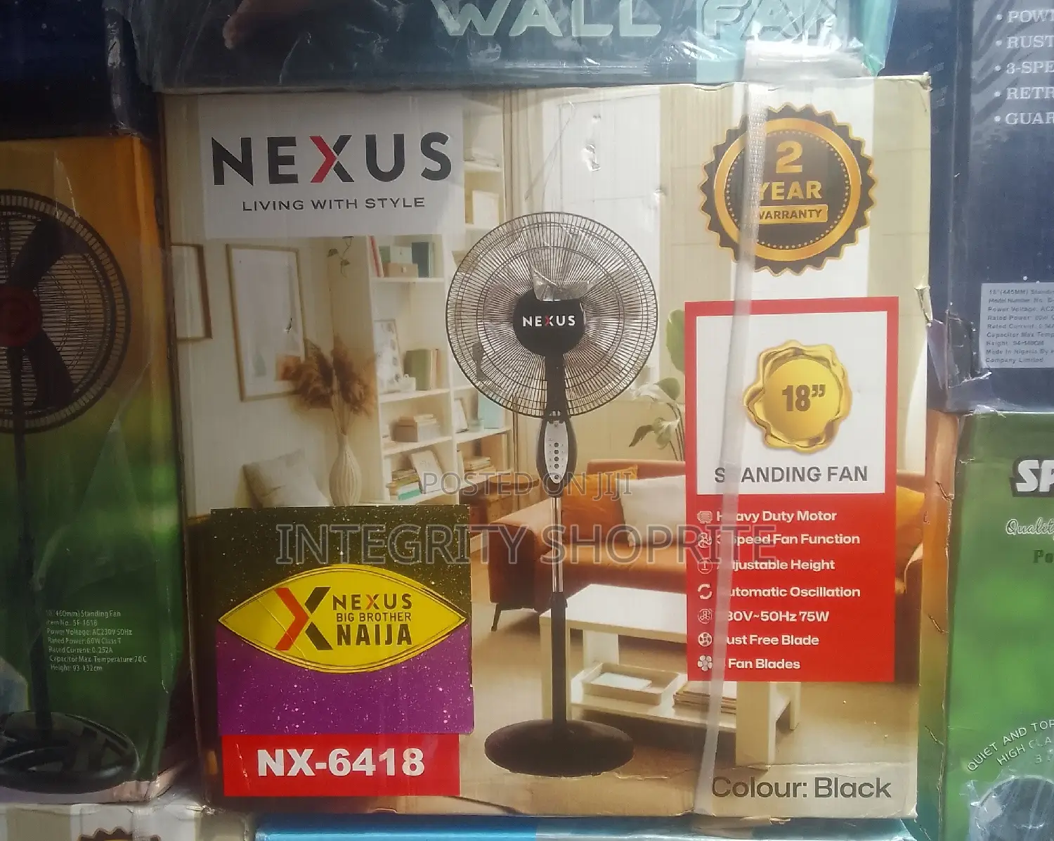 Nexus 18′′ Standing Fan Black Colour | NX-6418
