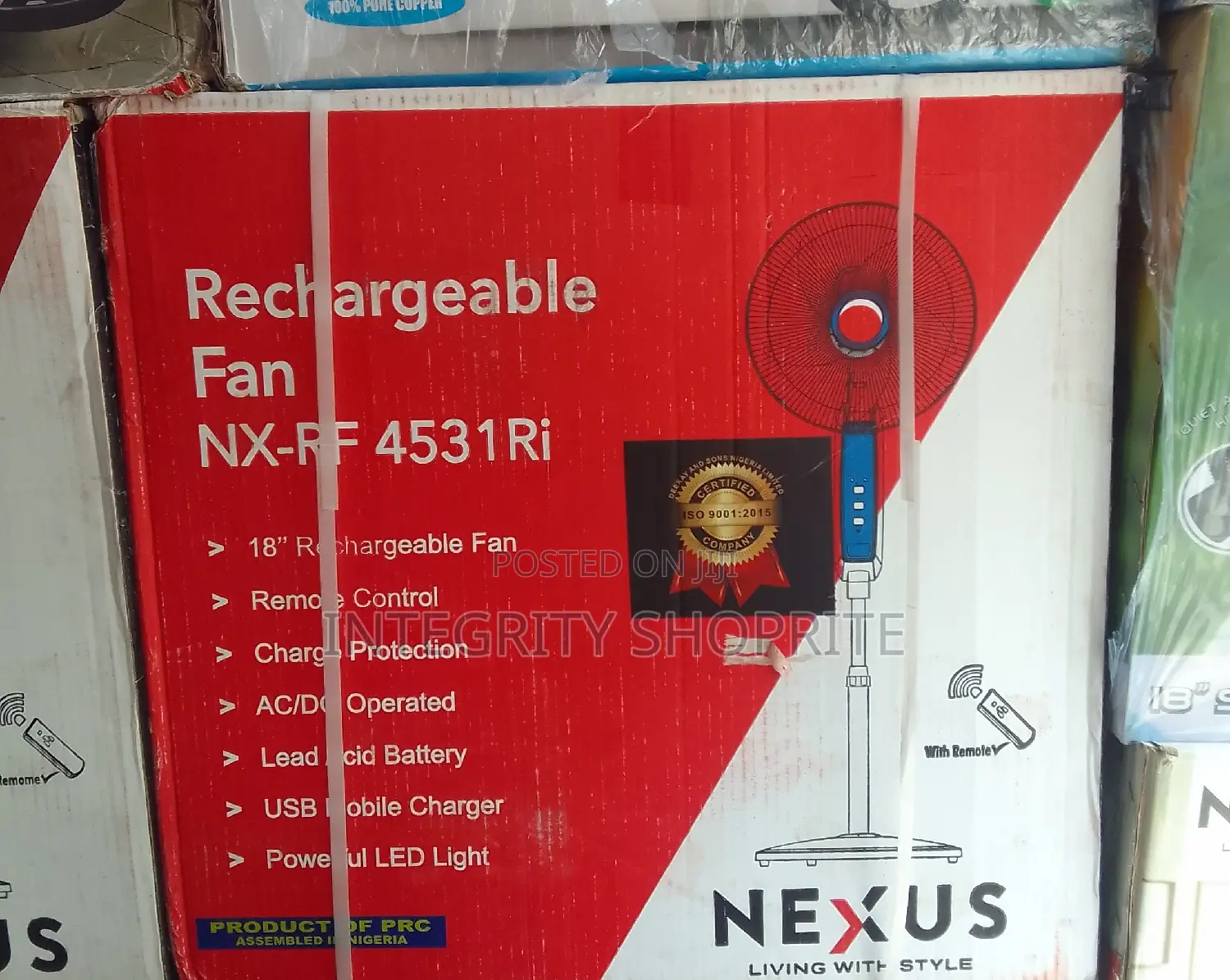 Nexus 18 Rechargeable Fan With Remote -Nx-Rf5118