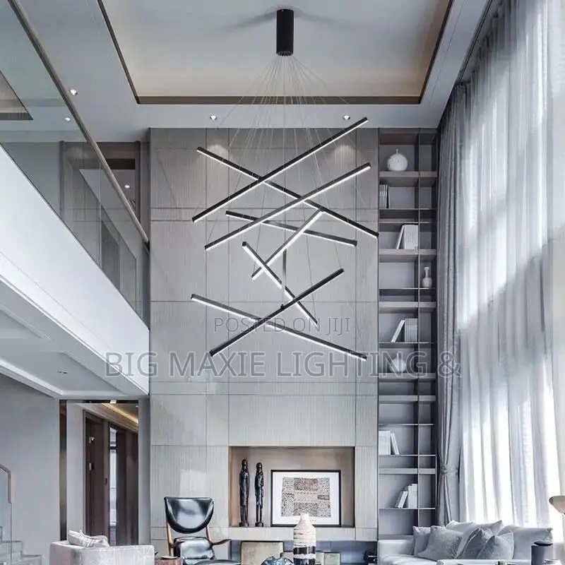 Modern Duplex Apartment Living Room /Staircase Chandelier