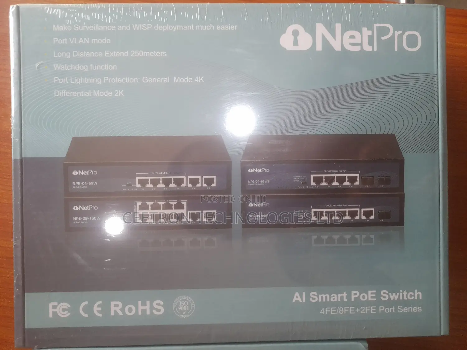 NPG-04-65WS 6-Port Gigabit Poe Switch With 2SFP Ports