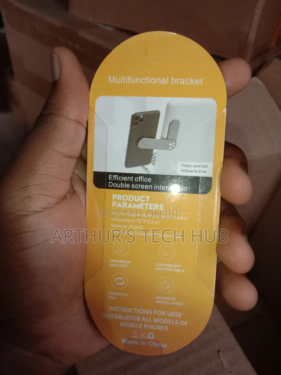 Side Mounted Phone Extension Holder for Laptop