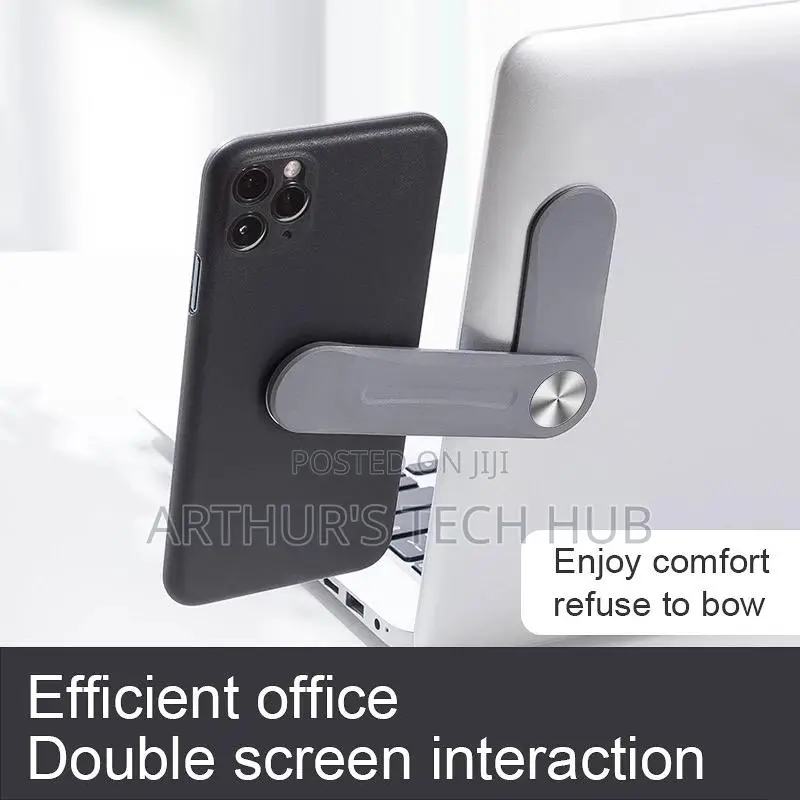 Side Mounted Phone Extension Holder for Laptop