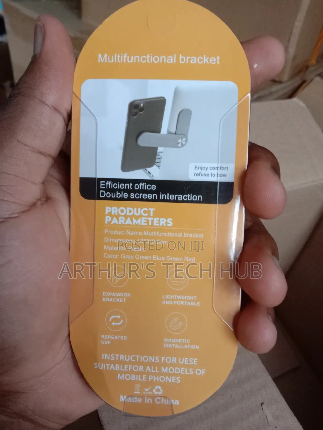 Side Mounted Phone Extension Holder for Laptop