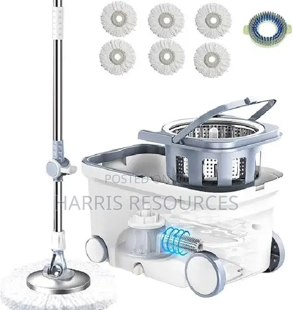 360 Degrees Spin Mop With Rollers And Stainless Sieve