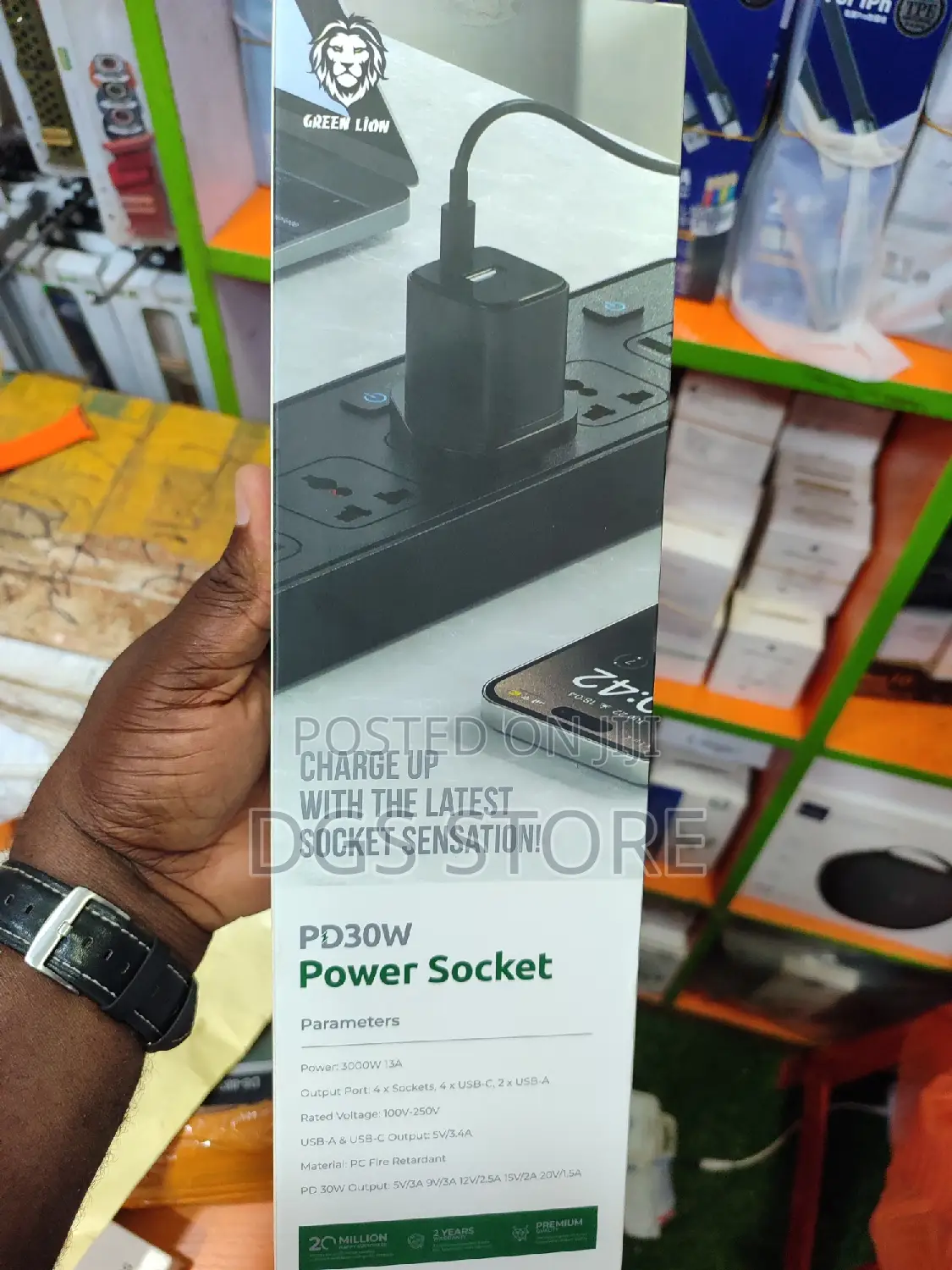 Green Lion PD 30w Power Socket 3000w 3.4A Max