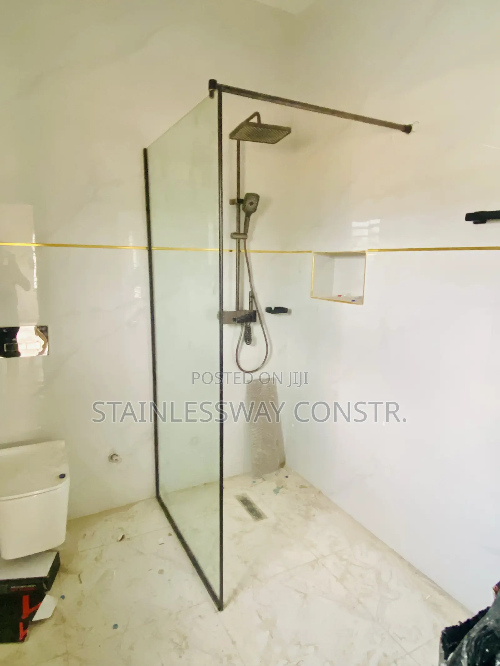 Black Touch Fix Glass Shower