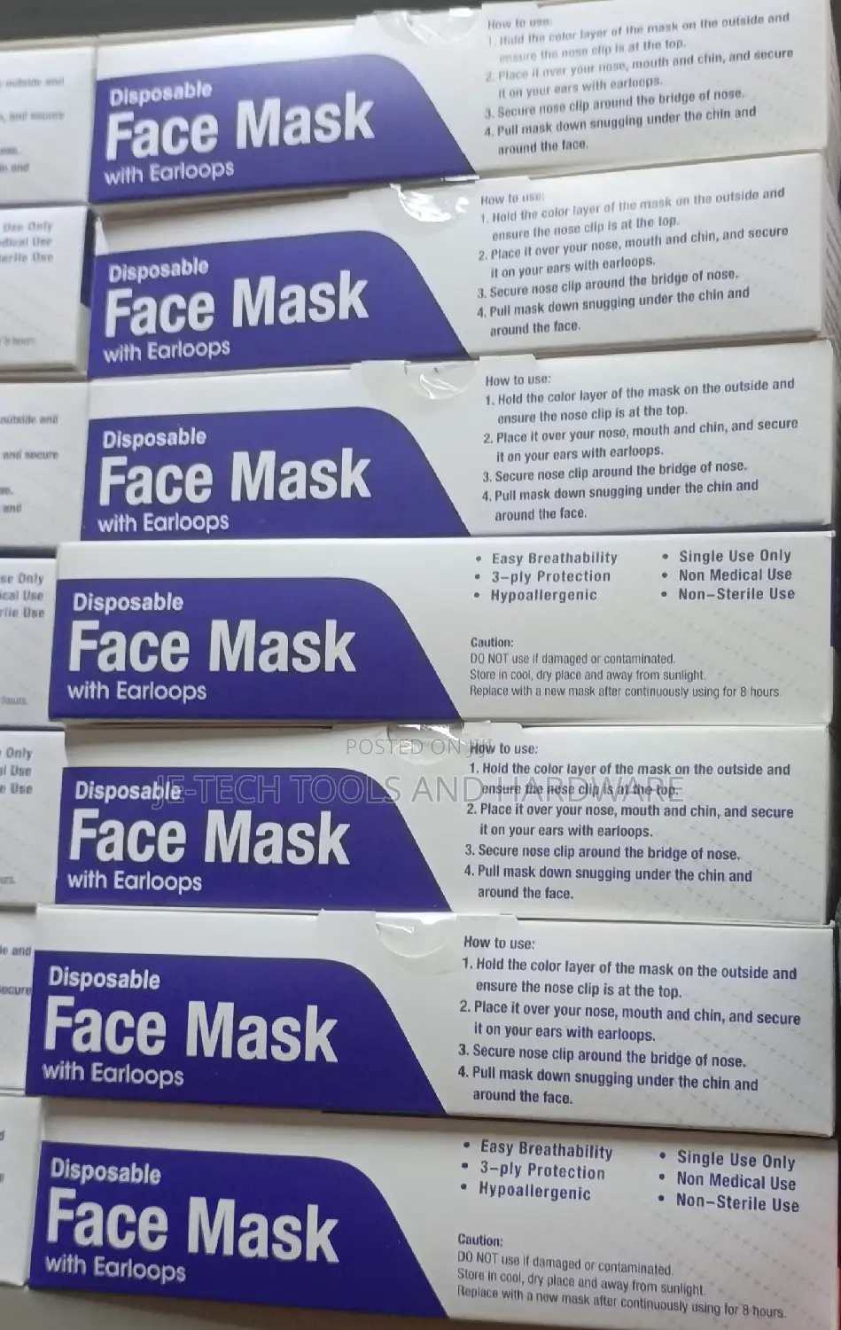 FACE MASK BLUE 3ply Excellent Quality 50pcs Disposable