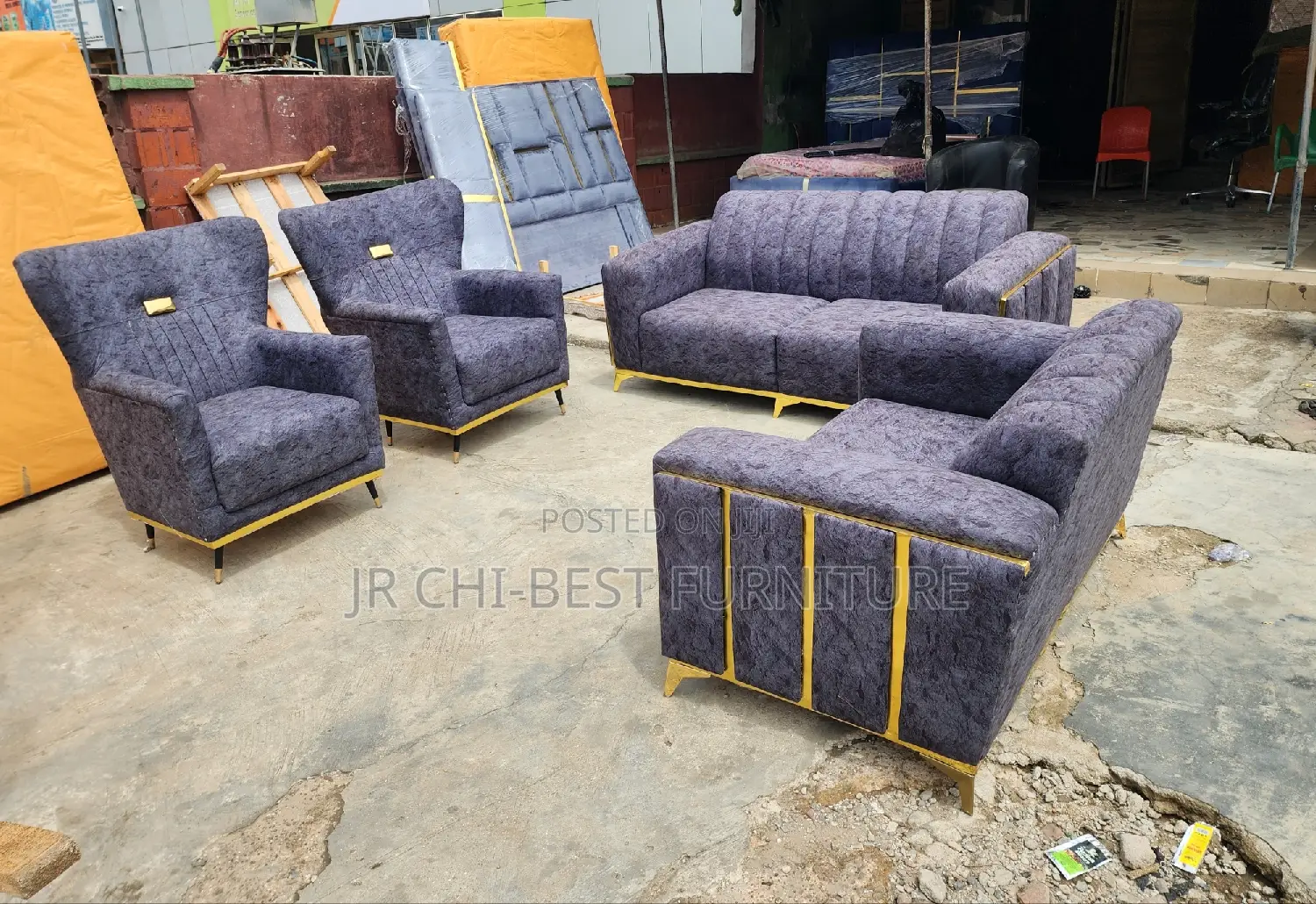 Exquisite Well Produced Set of Upholstery Fabric Sofa Chairs | Couch