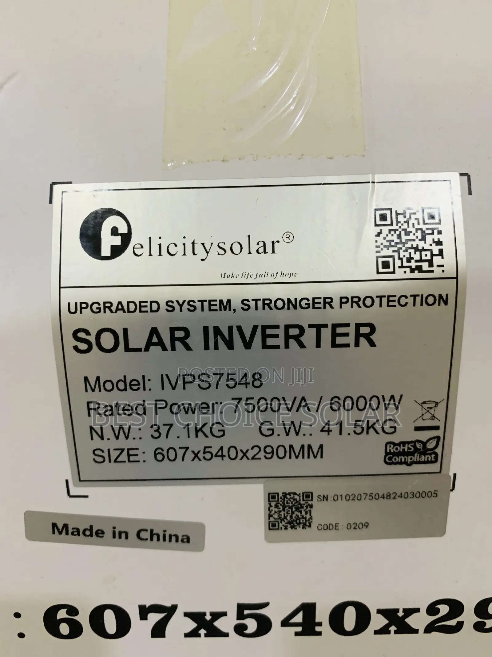 7.5kva 48v Felicity Solar Inverter 5years Warranty Ivps