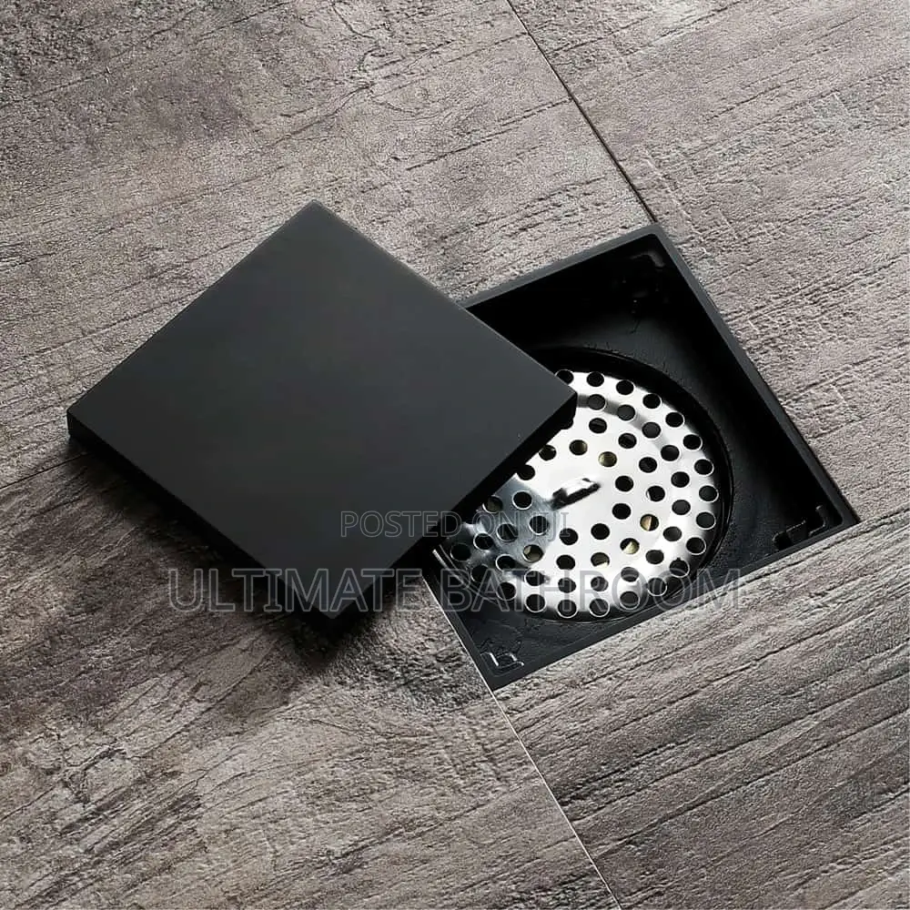 15x15cm Black Tiles Bathroom Floor Drain