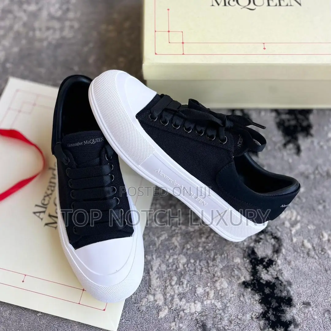 *Alexander McQueen Cap Toe Lace-Up Canvas* *“Black/White”*