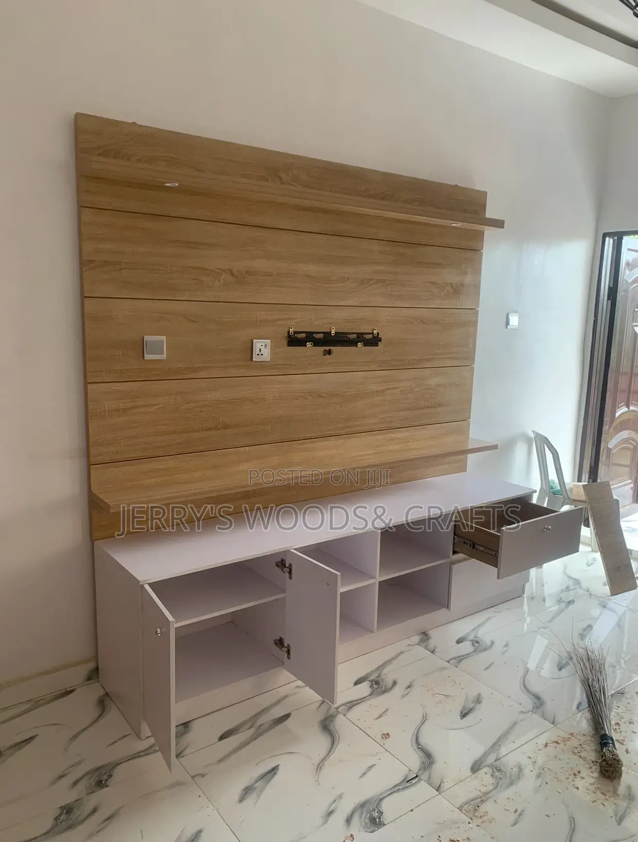 7by7feet Wall TV HDF Console