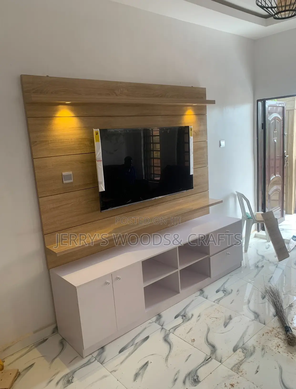 7by7feet Wall TV HDF Console