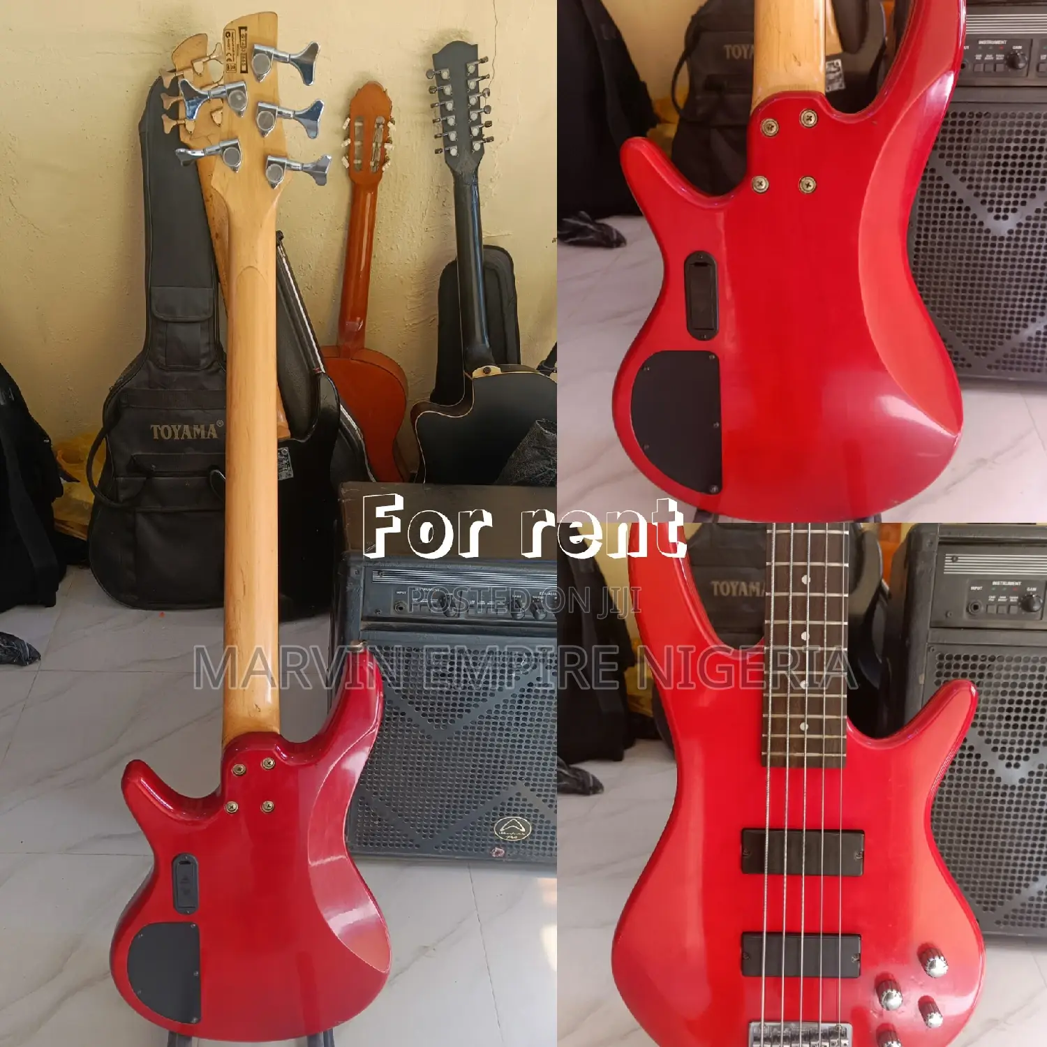 Rent a 5 Strings Ibanez Bass Guitar for Music Events Prop