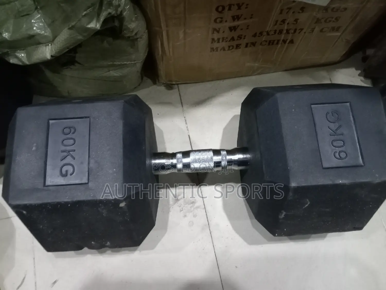 A Pair 60kg - 120kgs Hex Dumbell