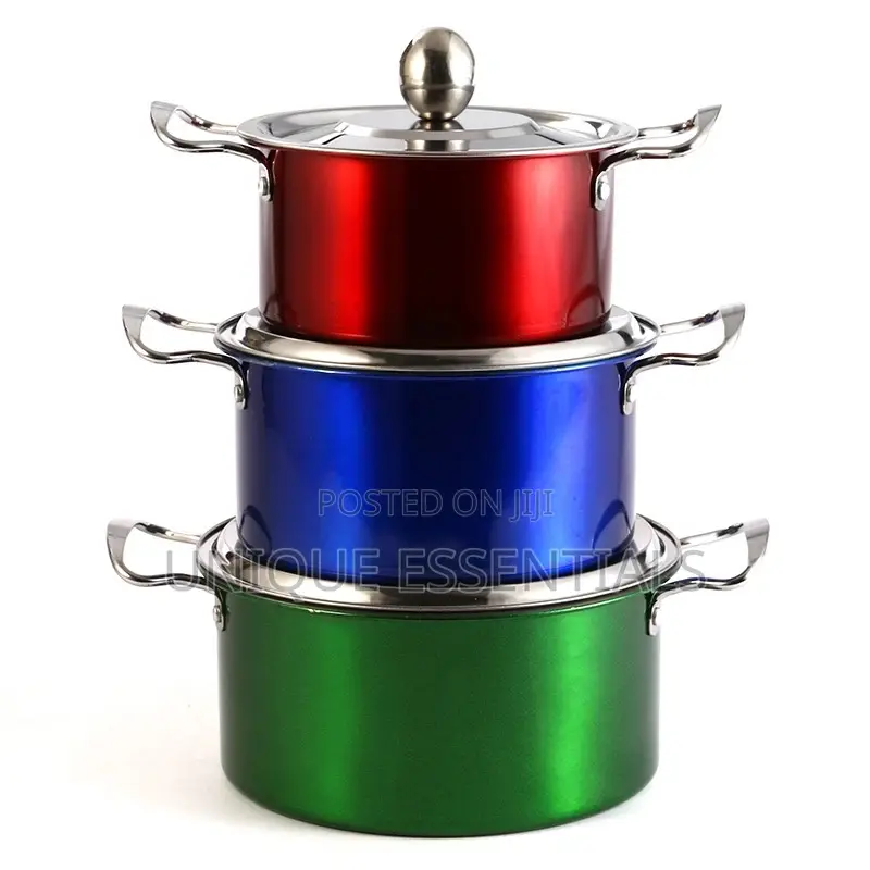 4 PCS High Cookware Stock Pot Set and Food Server