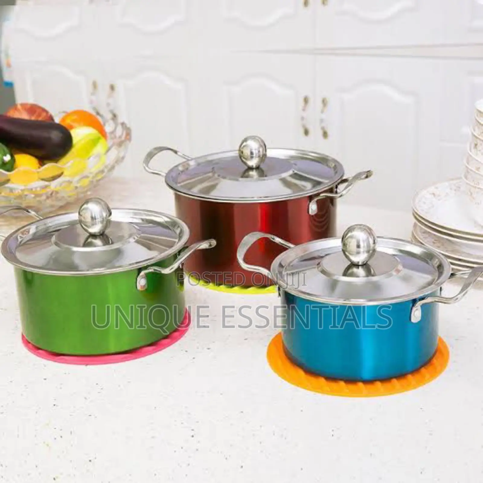 4 PCS High Cookware Stock Pot Set and Food Server