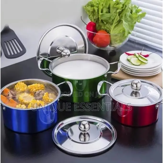 4 PCS High Cookware Stock Pot Set and Food Server