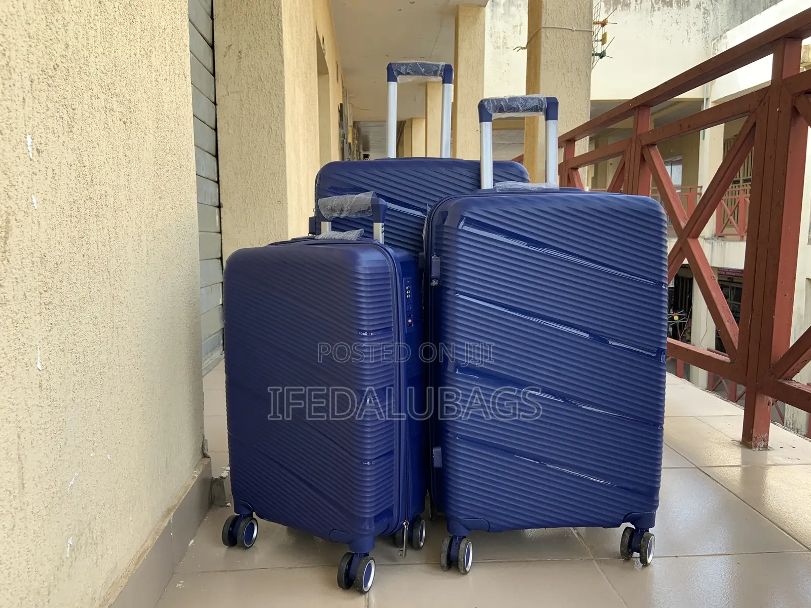 Set of Quality Unbreakable Blue Travel Luggage