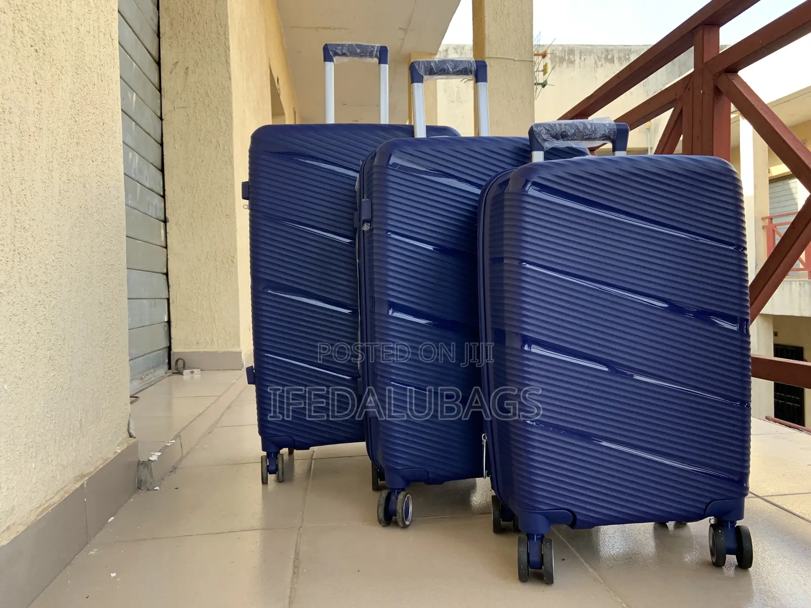 Set of Quality Unbreakable Blue Travel Luggage