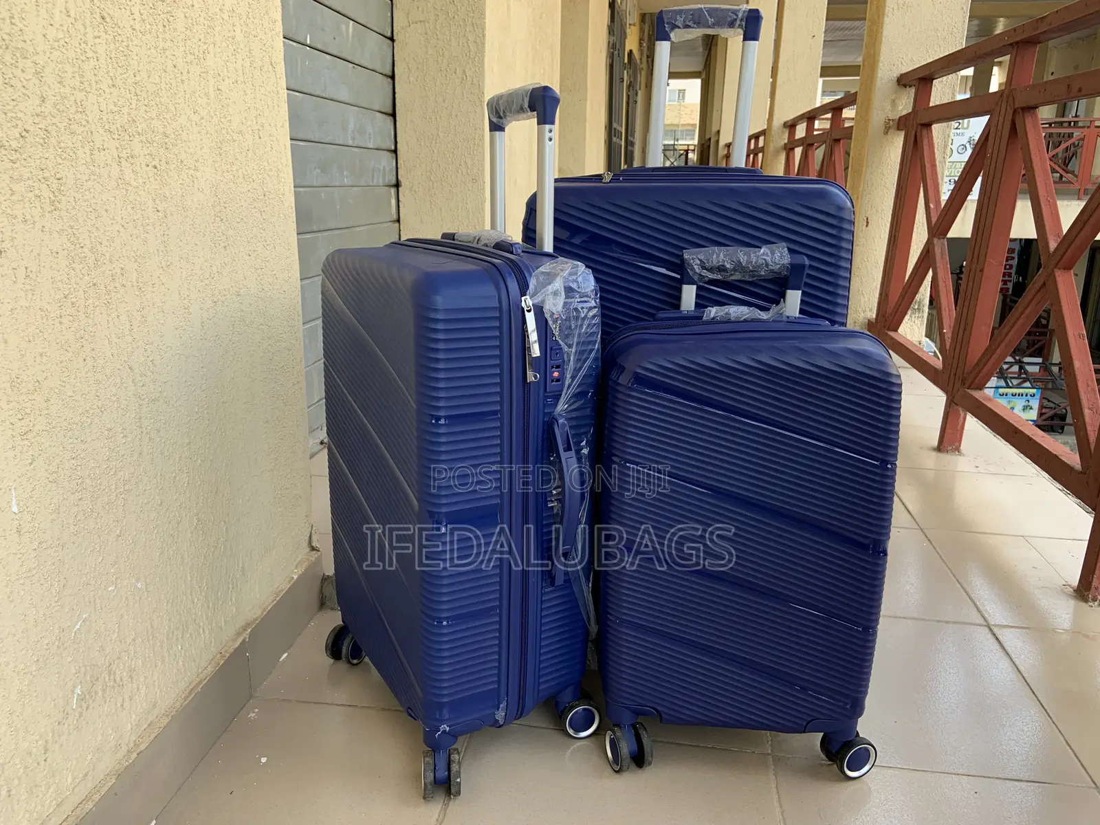 Set of Quality Unbreakable Blue Travel Luggage