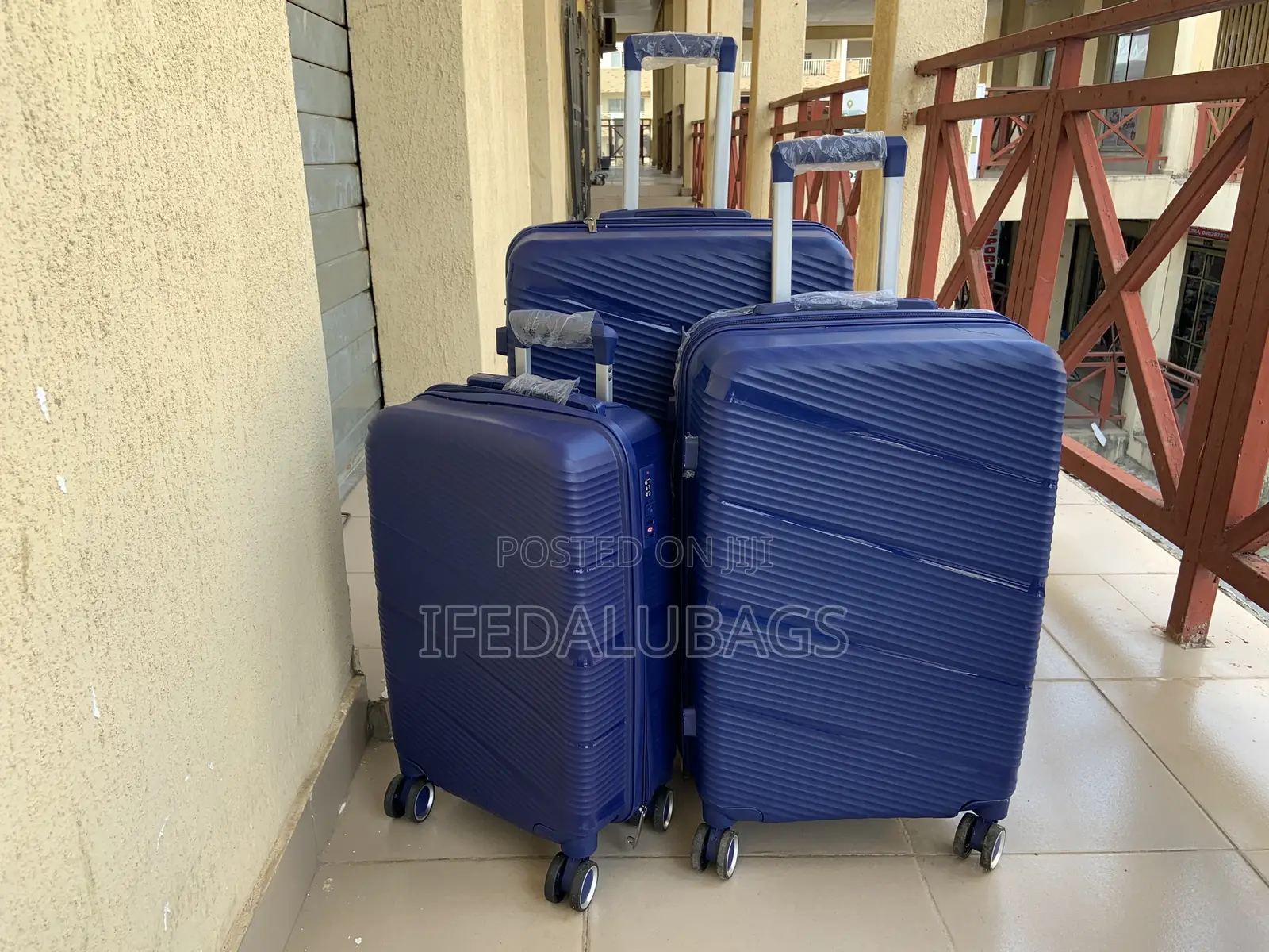 Set of Quality Unbreakable Blue Travel Luggage